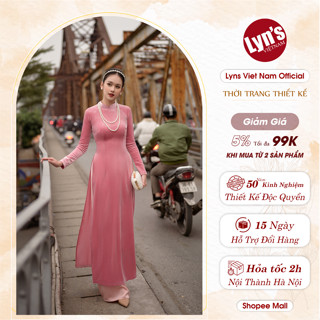 Áo dài nhung the LADN25002P màu hồng phấn thiết kế cao cấp, form truyền thống tôn dáng thanh lịch, co giãn nhẹ