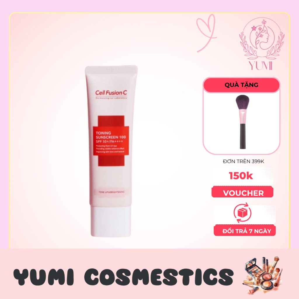 Kem Chống Nắng CELL FUSION C Hồng Kem Chống Nắng Dưỡng Trắng và Nâng Tone CELL FUSION Hàn Quốc 50g-Y