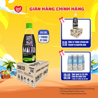 Sparkling Yogurt MALTO Shake It Off sữa chua có ga vị chanh chai 340ml x thùng 2 lốc_12 chai