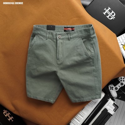 Quần short kaki classic HEBOZ 4M, quần ngắn trơn vải kaki hạt cao cấp - 00002411