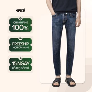 Quần Jean Trơn Form Slimfit 4MEN QJ115 basic, co giãn nhẹ, thoải mái, năng động, trẻ trung, dễ mặc