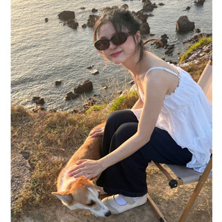 (ẢNH OLDSCHOOL) Áo voan tơ nhăn 2 dây dáng babydoll xoè rộng YEOLIN TOP