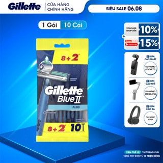 Dao Cạo Râu Gillette Blue II Plus - Gói 8+2 Cái