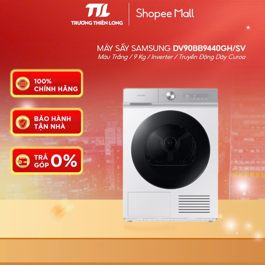 DV90BB9440GH/SV | DV90CGC2A0ABSV - Máy Sấy Bơm Nhiệt Samsung 9 Kg [TOÀN QUỐC]