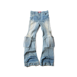  Quần denim skinny 'GOLDIE PADDED FLARED LIGHT BLUE' giặt mài màu xanh sáng 