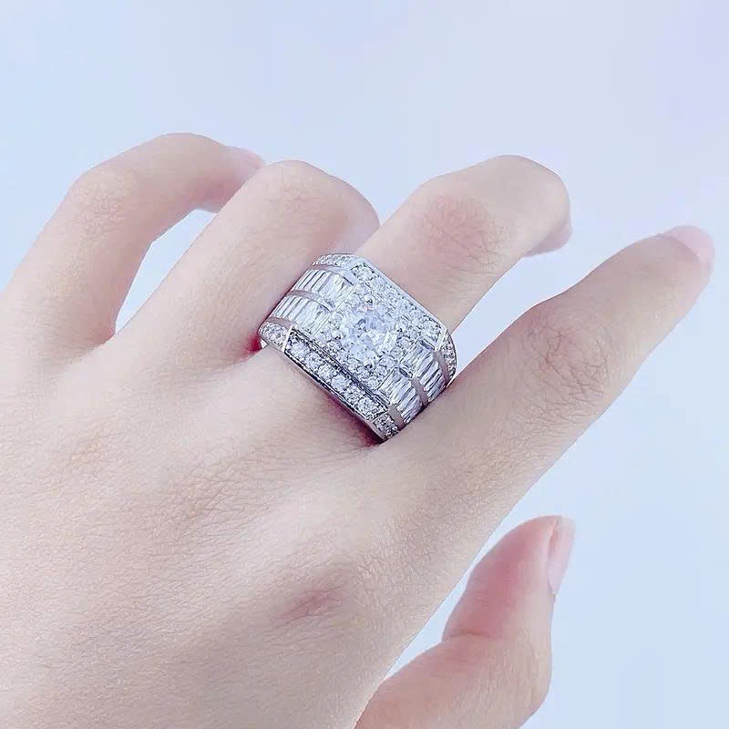 Nhẫn Nam Lk02 Mạ Bạc Đính Đá Sang Trọng, Thanh Lịch, Lịch Lãm, Bền Đẹp