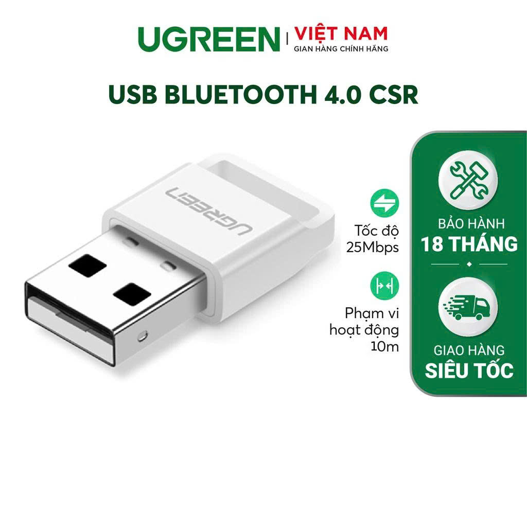 Thiết bị USB thu phát Bluetooth Ugreen cho PC Laptop | Chuẩn 6.0/ 5.4/ 5.3/ 4.0| Bảo hành 18 tháng 1