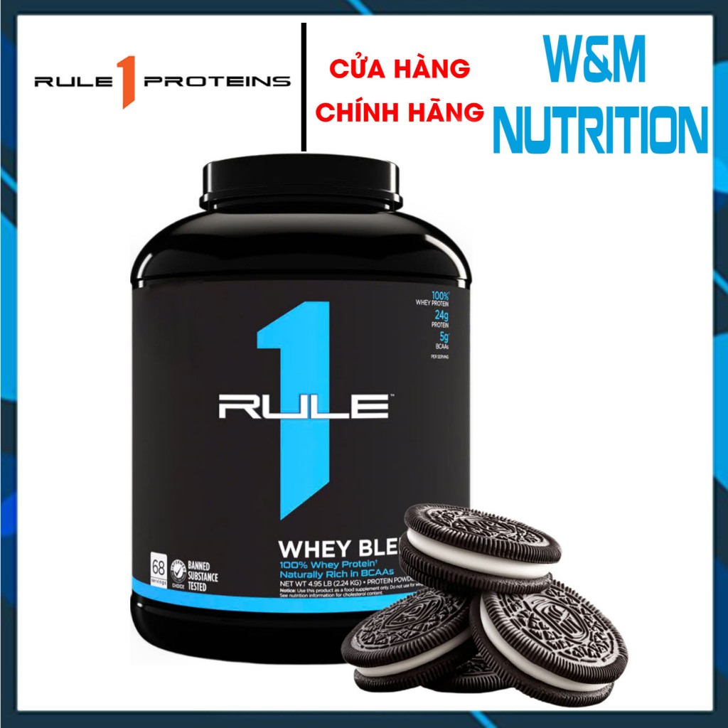 SỮA TĂNG CƠ RULE 1 Blend PROTEIN 5LBS COOKIE CREAM - Whey Protein ISOLATE & HYDROLYZED WHEY