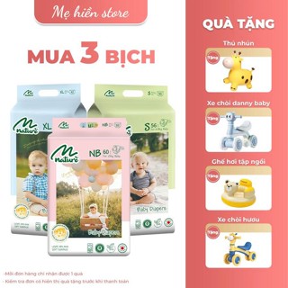   Combo 3 Bịch Tặng Quà  Tã Bỉm Momo Nature Mẫu Mới Bỉm Dán Quần Chính Hãng Full Size 