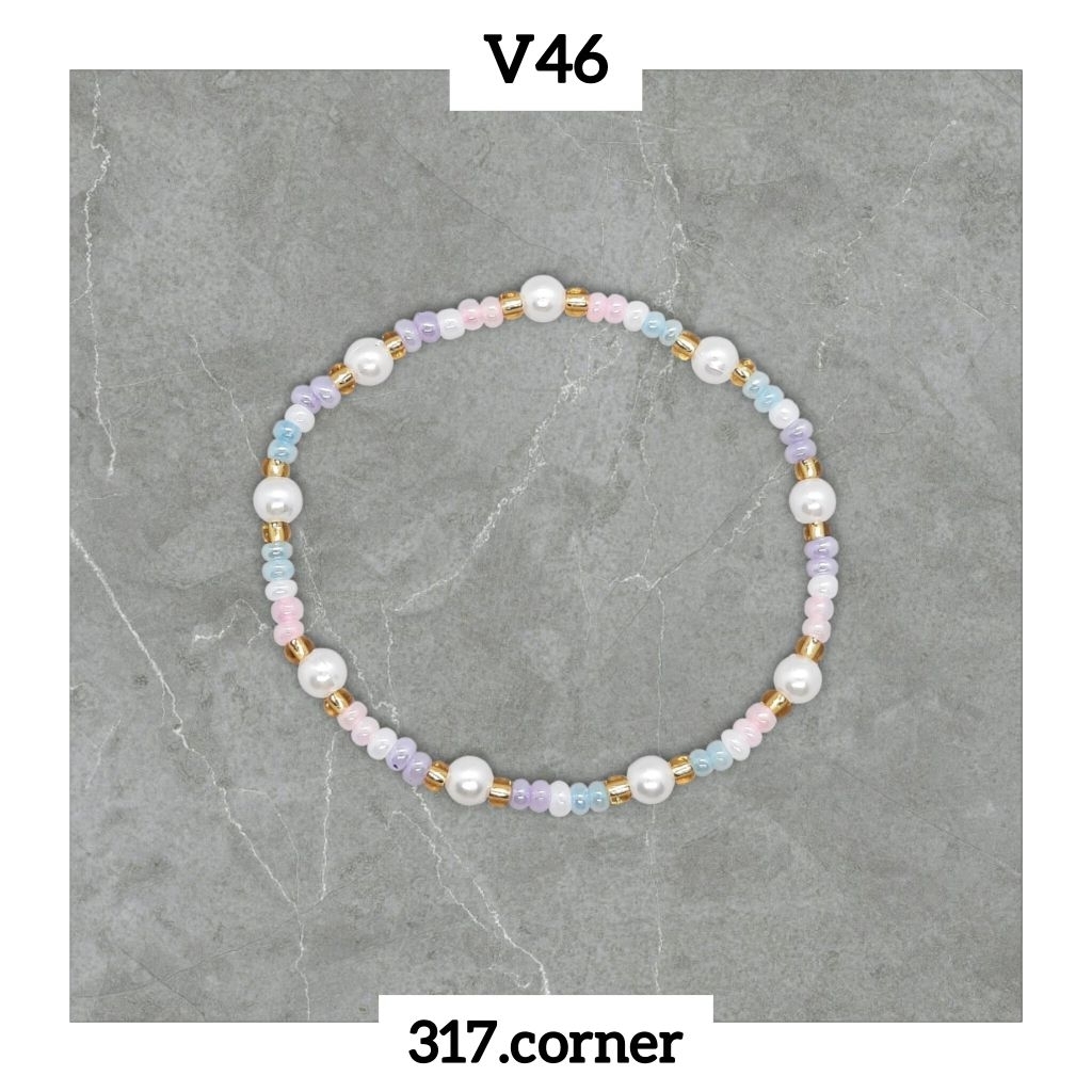 [Hàng đặt trước] Vòng tay hạt cườm phối màu pastel - V46 - 317.corner