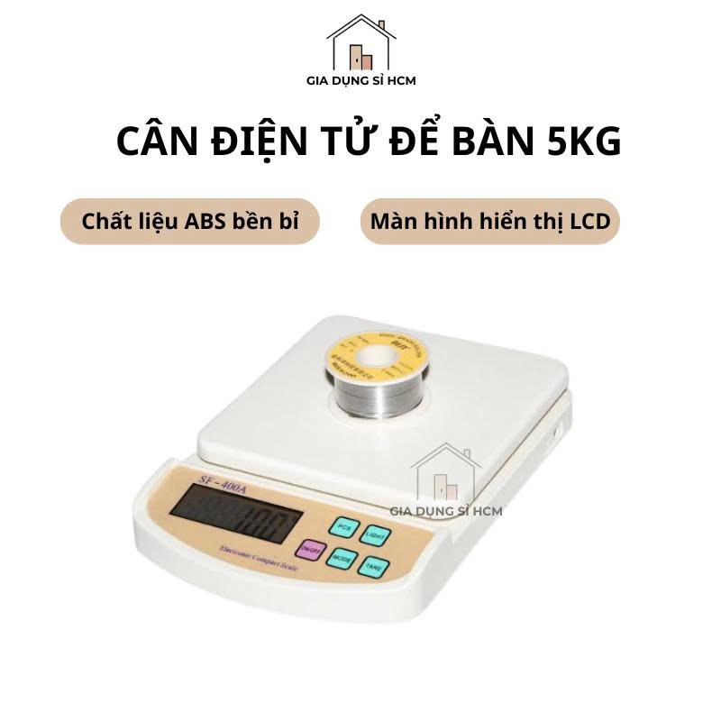 Cân Điện Tử Mini Nhà Bếp SF400A 5kg Cân Tiểu Ly Màn Hình LCD Thiết Kế Nhỏ Gọn Dễ Sử Dụng