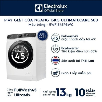 Free giao lắp - Máy giặt cửa ngang Electrolux UltimateCare 500 13kg - Trắng EWF1343P5WC - Không còn cặn giặt tẩy