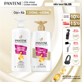 Combo Dầu Gội Và Dầu Xả PANTENE Pro-V Ngăn Rụng Tóc - Chai 1200ML & 650ML 