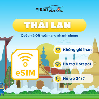 eSIM Thái Lan, sim du lịch Thái Lan cài đặt nhanh bằng mã QR, data tốc độ cao và ổn định
