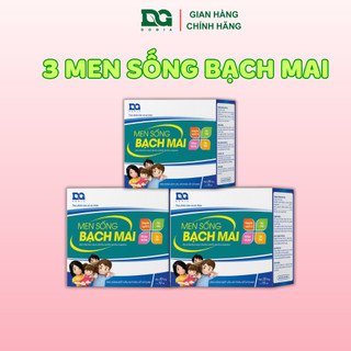  Combo 3 Men sống Bạch mai Men vi sinh cho bé Tiêu chảy Táo bón Rối loạn tiêu hóa 3 chủng lợi khuẩn 