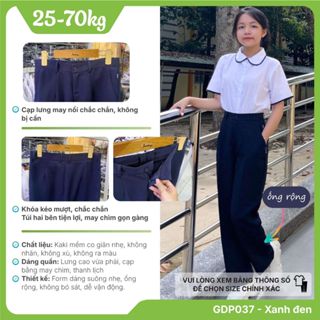 Quần dài học sinh nữ form xuông Kaki cao cấp mềm mịn, thoáng mát, bền và ít nhăn Jadiny GDP037