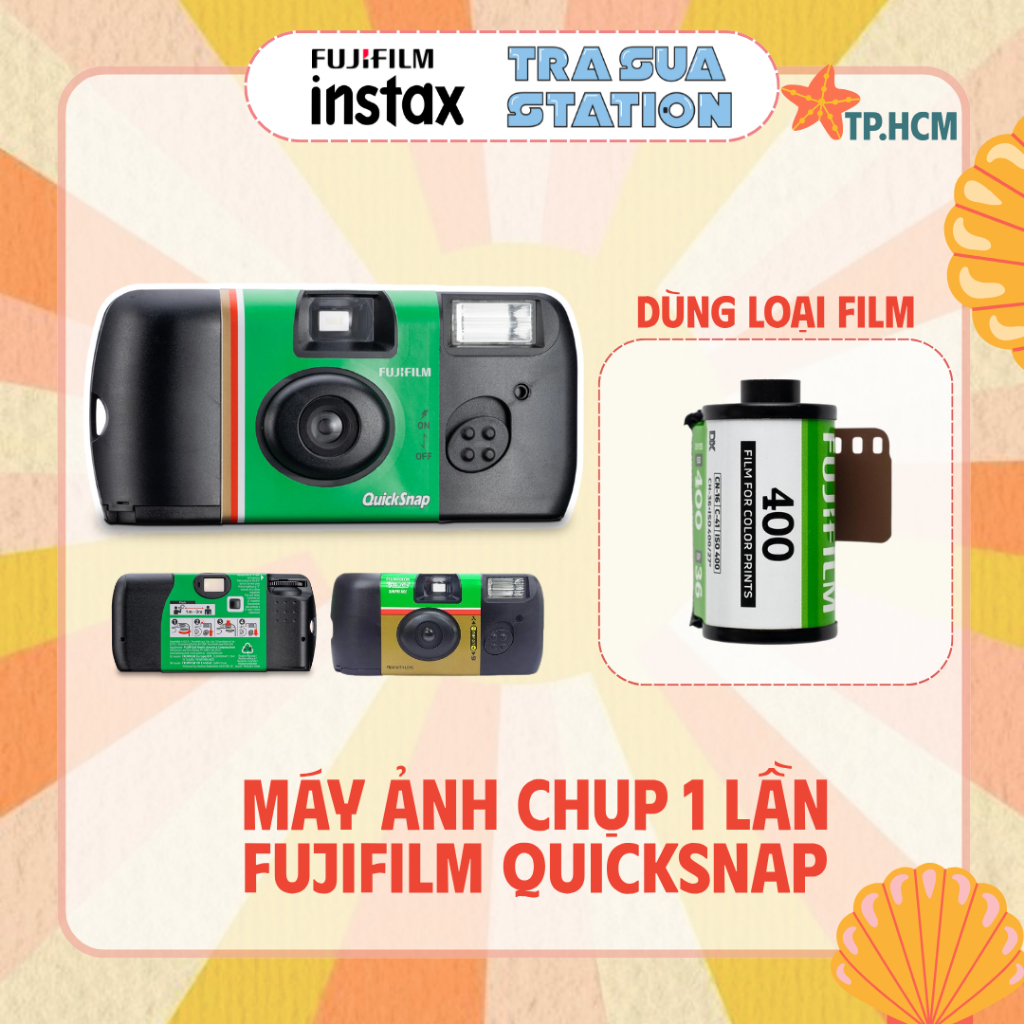 Máy ảnh chụp 1 lần FujiFilm Simple Ace, Quicksnap 400 - 27 kiểu ảnh Date tháng 09 -2027