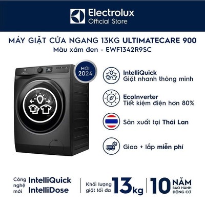 Free giao lắp - Máy giặt cửa ngang Electrolux  UltimateCare 900 13kg - Xám đen EWF1342R9SC - Lồng giặt Caredrum