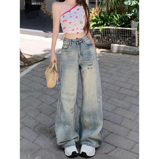  Quần Jean Rách Ống Suông Mẫu Mới Siêu Hot Hit 2025 Màu Phủ Dơ Tocjean 