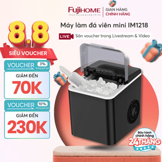 Máy Làm Đá Viên Mini Tự Động Gia Đình Nhập Khẩu FUJIHOME IM1218, Máy Tự Làm Nước Tạo Đá Bi Sạch Nhanh Siêu Tốc Nhỏ