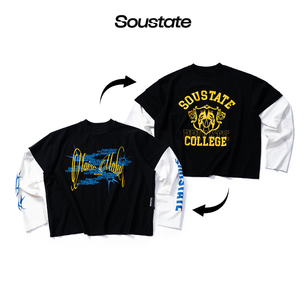 Áo Thun 2 Mặt Tay Dài Big Boxy College/Noise Maker - SOUSTATE Chính Hãng