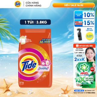 Bột giặt TIDE Hương Downy Quần Áo Trắng Sáng Túi 3.6KG/3.8KG