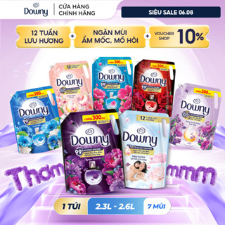 Nước Xả Vải DOWNY Tinh Dầu Thiên Nhiên/ Nước Hoa Cao Cấp/ Chống Khuẩn Nhiều Mùi Hương Túi 2.3L-2.6L