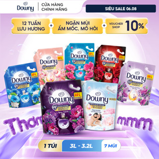 Nước Xả Vải DOWNY Tinh Dầu Thiên Nhiên/ Nước Hoa Cao Cấp/ Chống Khuẩn Nhiều Mùi Hương Túi 3L-3.2L
