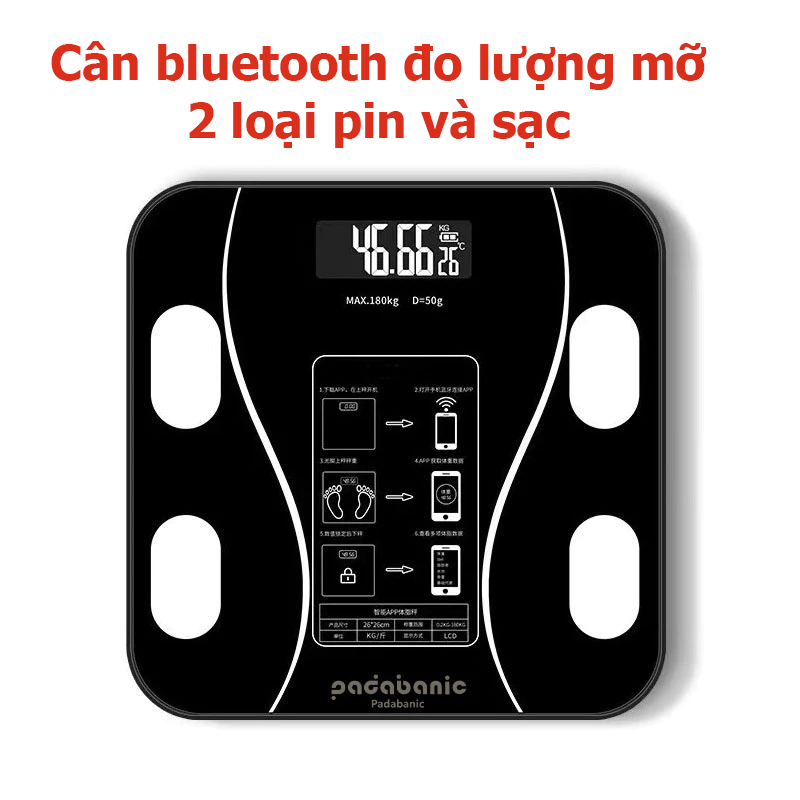 Cân Điện Tử Đo Lượng Mỡ ( Kết Nối APP điện thoại)  SongYing - thế hệ mới New