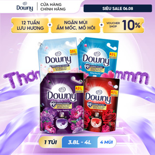 Nước Xả Vải DOWNY Hương Nước Hoa Cao Cấp/ Chống Khuẩn Hương Đam Mê/ Huyền Bí/ Nắng Mai Túi 3.8L-4L