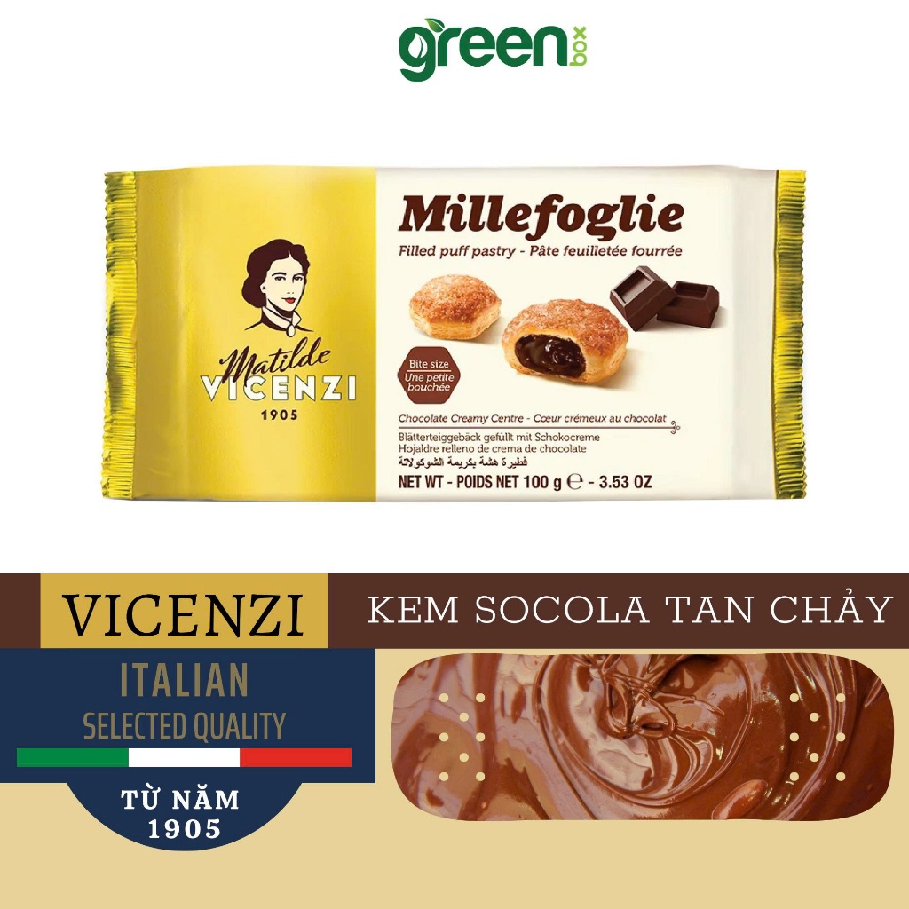 Bánh Vicenzi Ý ngàn lớp vị bơ và nhân kem cùng Ladyfingers truyền thống thơm lừng trứng