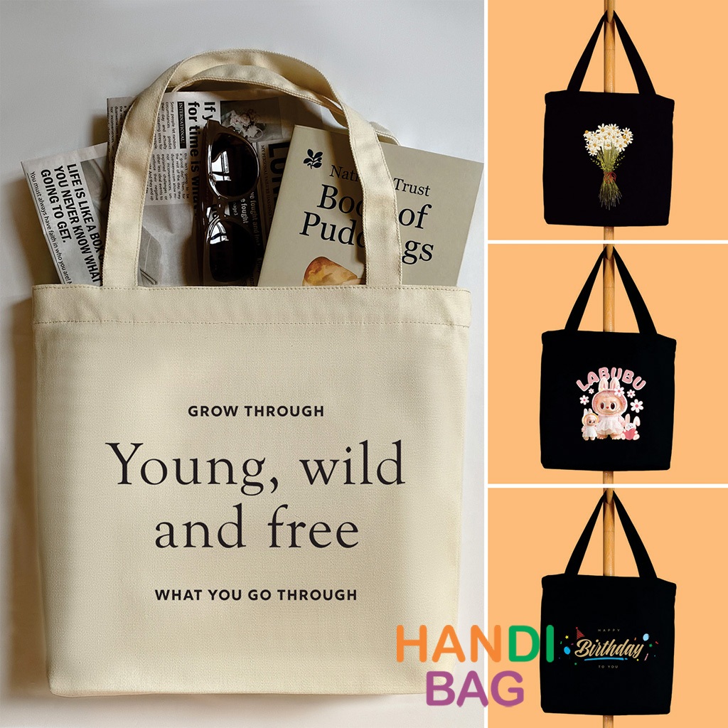 Túi vải canvas Handigo  H68 có khóa kéo và ngăn phụ