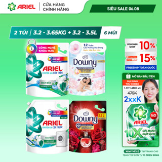 COMBO Nước Giặt ARIEL Cửa Trên 4.1kg/ Cửa Trước 3.9kg Và Nước Xả DOWNY 3.2L-3.5L