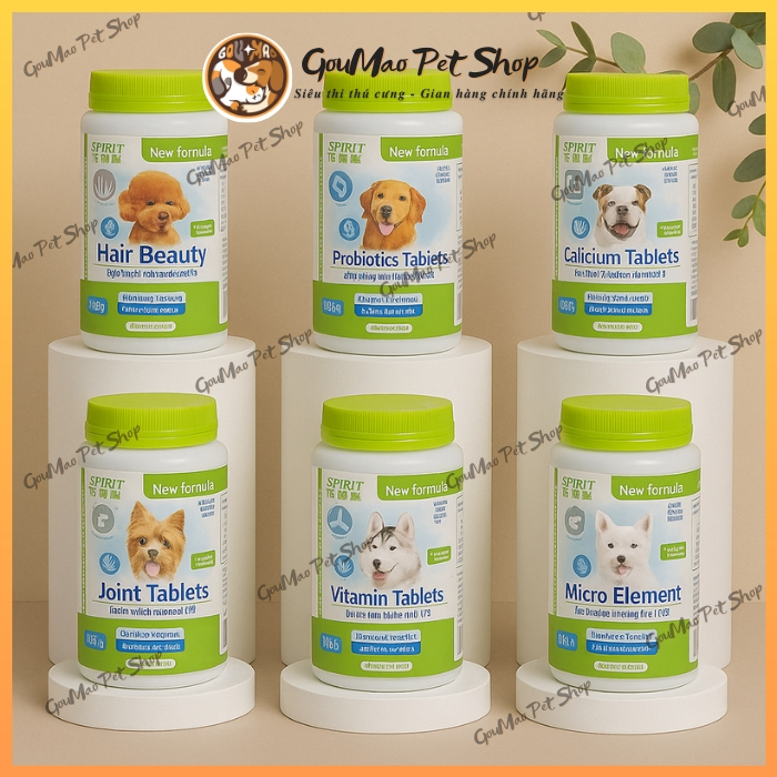 (BẢN LẺ ) Viên Uống Bổ Sung Canxi, Khoáng Chất, Vitamin, Dưỡng Lông SPIRIT Cho Chó Mèo