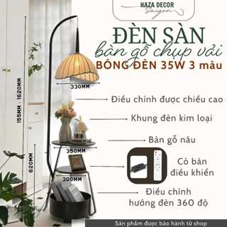   BẢO HÀNH 1 ĐỔI 1  Đèn cây Bắc Âu kèm bàn gỗ và thùng để đồ trang trí phòng khách Đèn sàn gia đình 