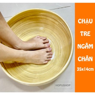 Chậu tre ngâm chân, gội đầu loại lớn 35x14cm