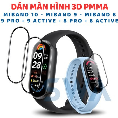 Dán FULL Màn Hình 3D PMMA Cao Cấp Xiaomi Miband 10 / 9 Pro / 9 / 8 Pro / 8 / 5 / 4 - Chống Trầy - Cả