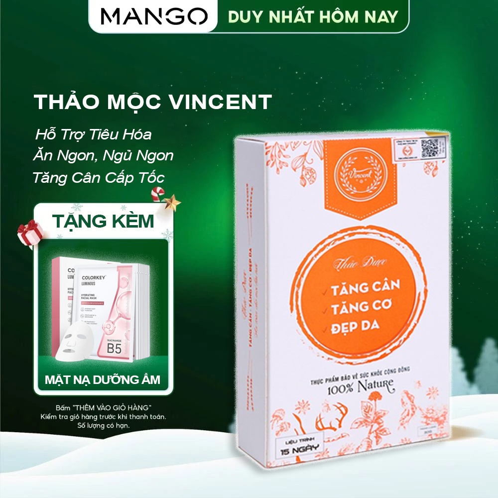 Thảo mộc tăng cân an toàn hiệu quả Vincent liệu trình 30 ngày tăng cân tăng cơ không phải là thuốc