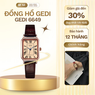 Đồng Hồ Nữ Chính Hãng Gedi 6649 Dây Da Cao Cấp Mặt Vuông Thời Trang Chống Nước 3ATM Bảo Hành 12 Tháng
