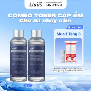 Combo 2 Nước hoa hồng Dear, Klairs Supple Preparation Unscented Toner 180ml