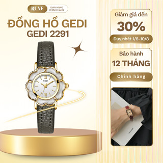 Đồng Hồ Nữ Dây Da Gedi 2291 Phong Cách Cổ Điển Vintage Mặt 26mm Chống Nước Bảo Hành 12 Tháng