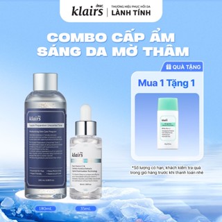 Combo Dear Klairs Freshly Juiced Vitamin Drop + Supple Preparation Unscented Toner 180ml