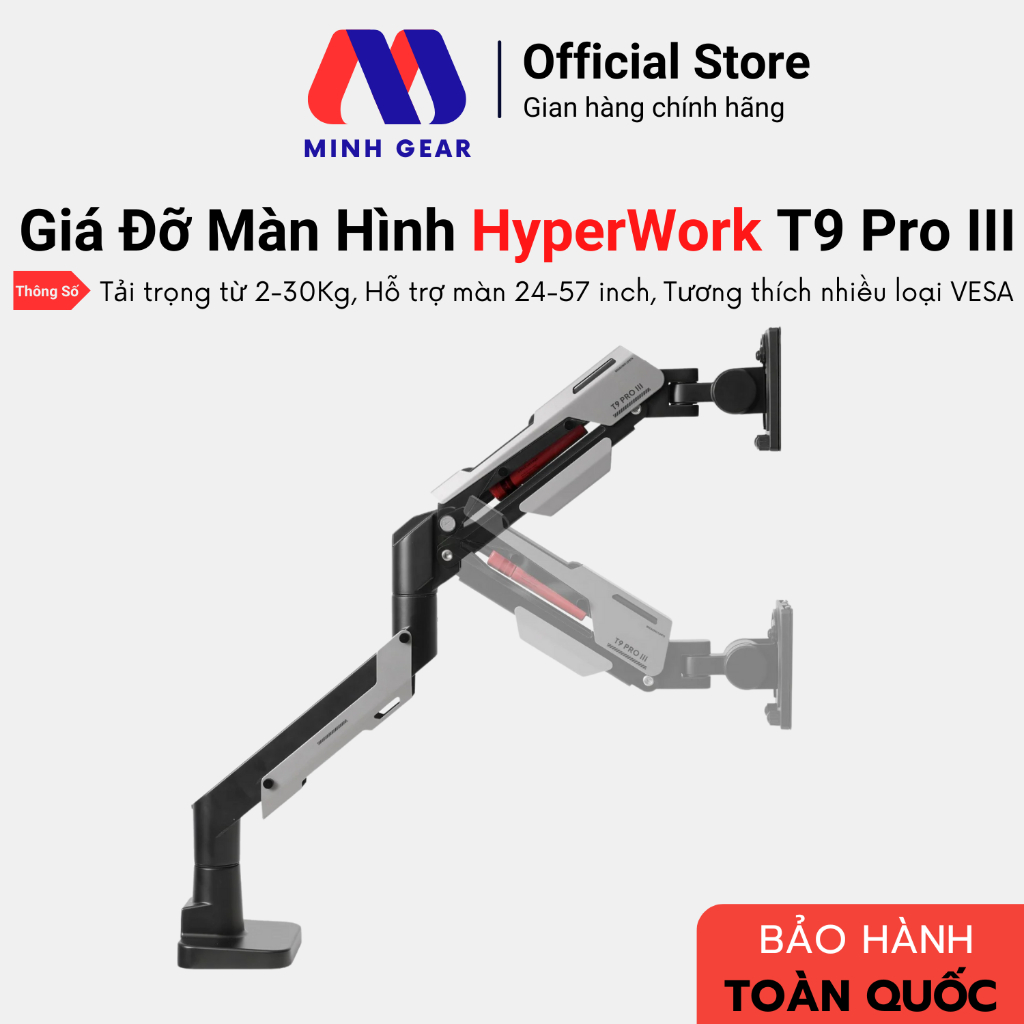 Giá Đỡ / Arm Màn Hình Máy Tính HyperWork T9 Pro lll - Hàng Chính Hãng