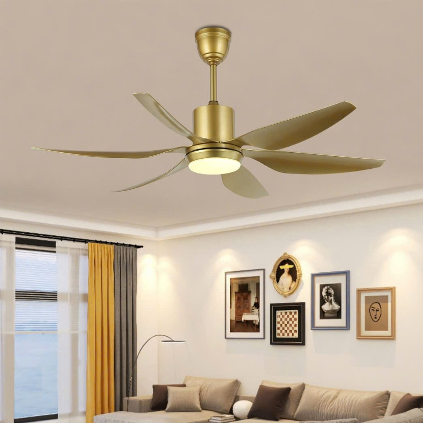 Quạt Trần Trang Trí Phòng Ngủ - Phòng Khách 6 Cánh, Quạt Trần Có Đèn, Kèm Điều Khiển Từ Xa