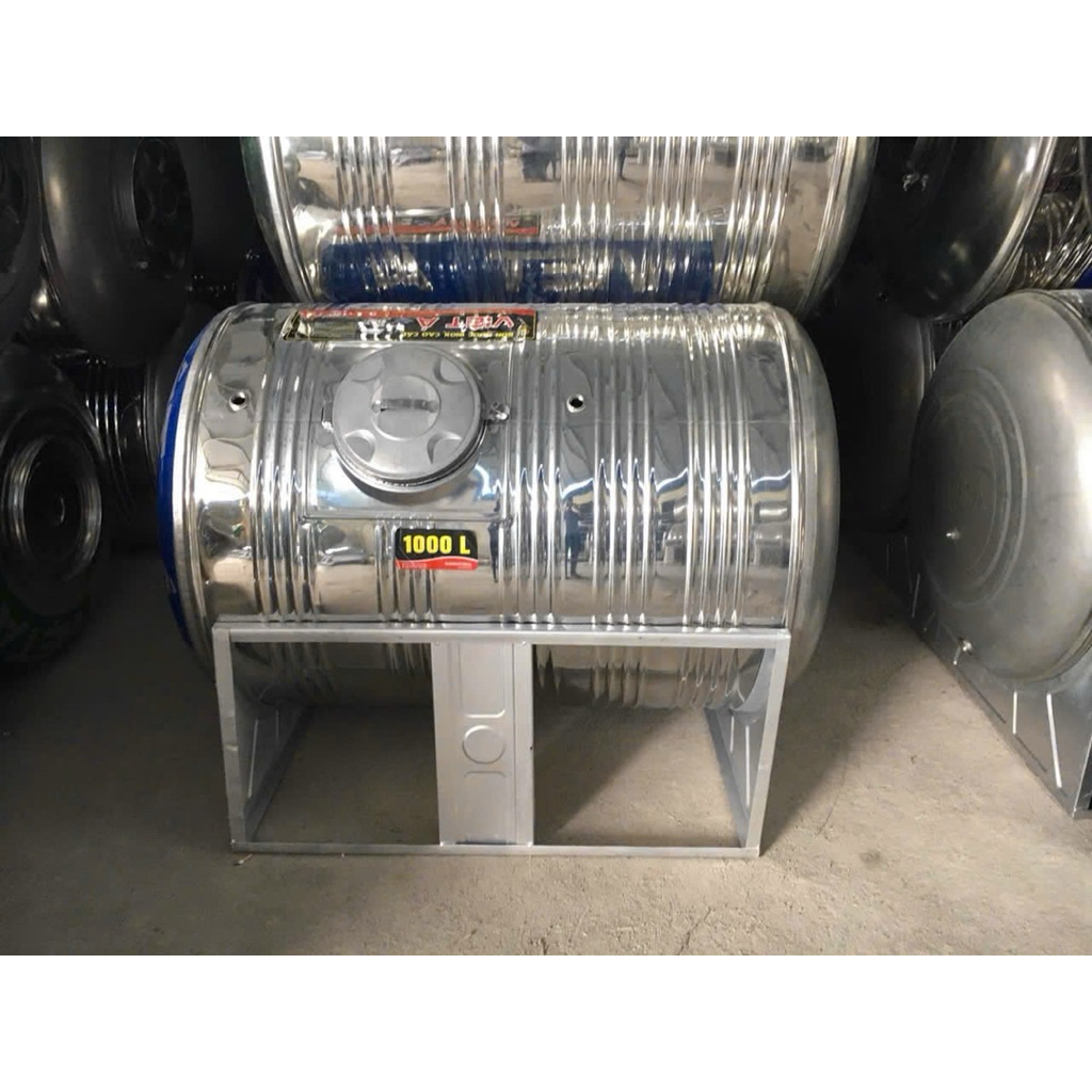 Bồn nước inox  304 Việt Á  500L,700L,1000L,1200L,1500L Ngang , ,bảo hành 12 năm