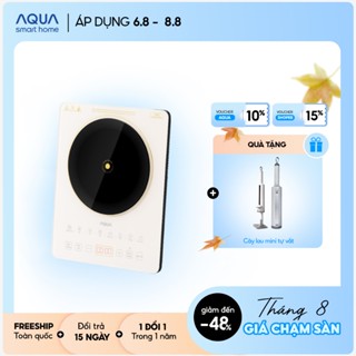 Bếp điện từ đơn AQUA ICT2201R 2200W, hẹn giờ 8 tiếng, 22 mức nhiệt, màn hình tiếng Việt
