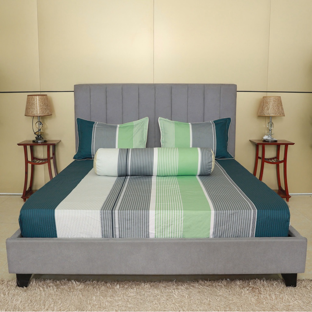 Bộ drap gối cotton hoa Hometex ( 1m6x2m, 1m8x2m) 4 món