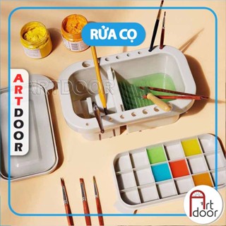   ARTDOOR  Khay Xô rửa cọ đựng nước  đa năng  vẽ màu nước pentel poster gouache acrylic 