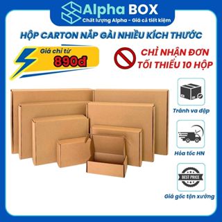 [Combo 10] Hộp Carton nắp gài ĐẦY ĐỦ KÍCH THƯỚC hộp carton đóng hàng phụ kiện giá rẻ - ALPHA BOX