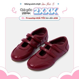 [ TĂNG 1 SIZE - SHIP HOẢ TỐC ] Giày sandal đế lười chất da lộn bền siêu dễ vệ sinh - gam màu đỏ đô đỏ đậm